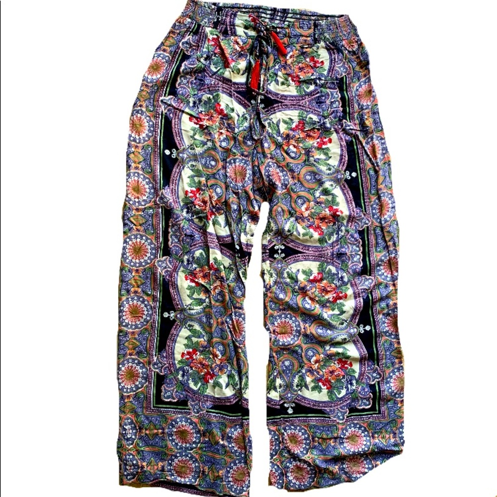 Angie Stretch Waist Womens Lounge Festival Pant Size Large